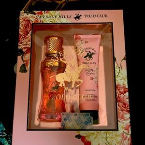 NWT Polo Club pink by Beverly Hills 100 ml parfum spray & Natural Body Lotion